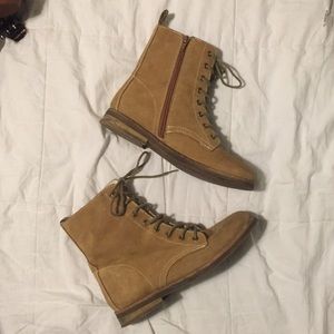 Tan combat boots